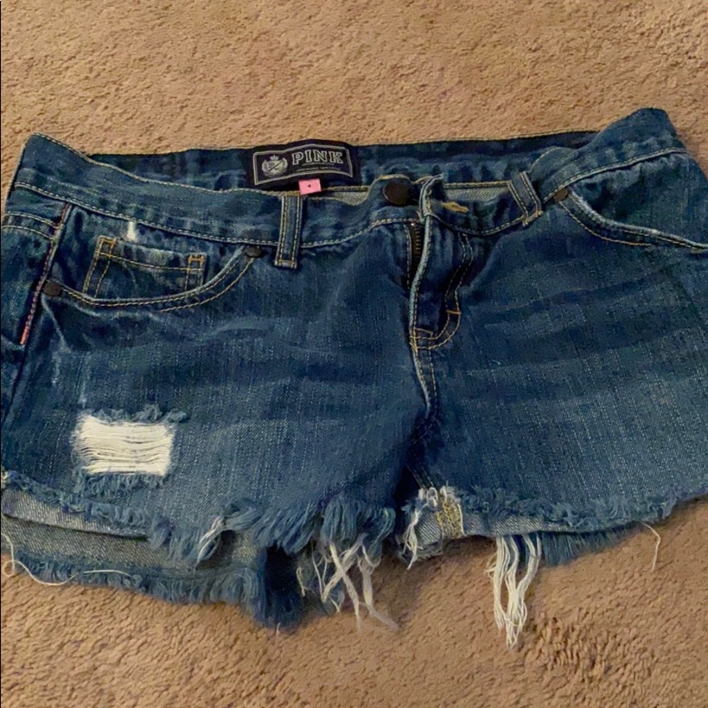 Victoria’s Secret PINK distressed jean shorts
